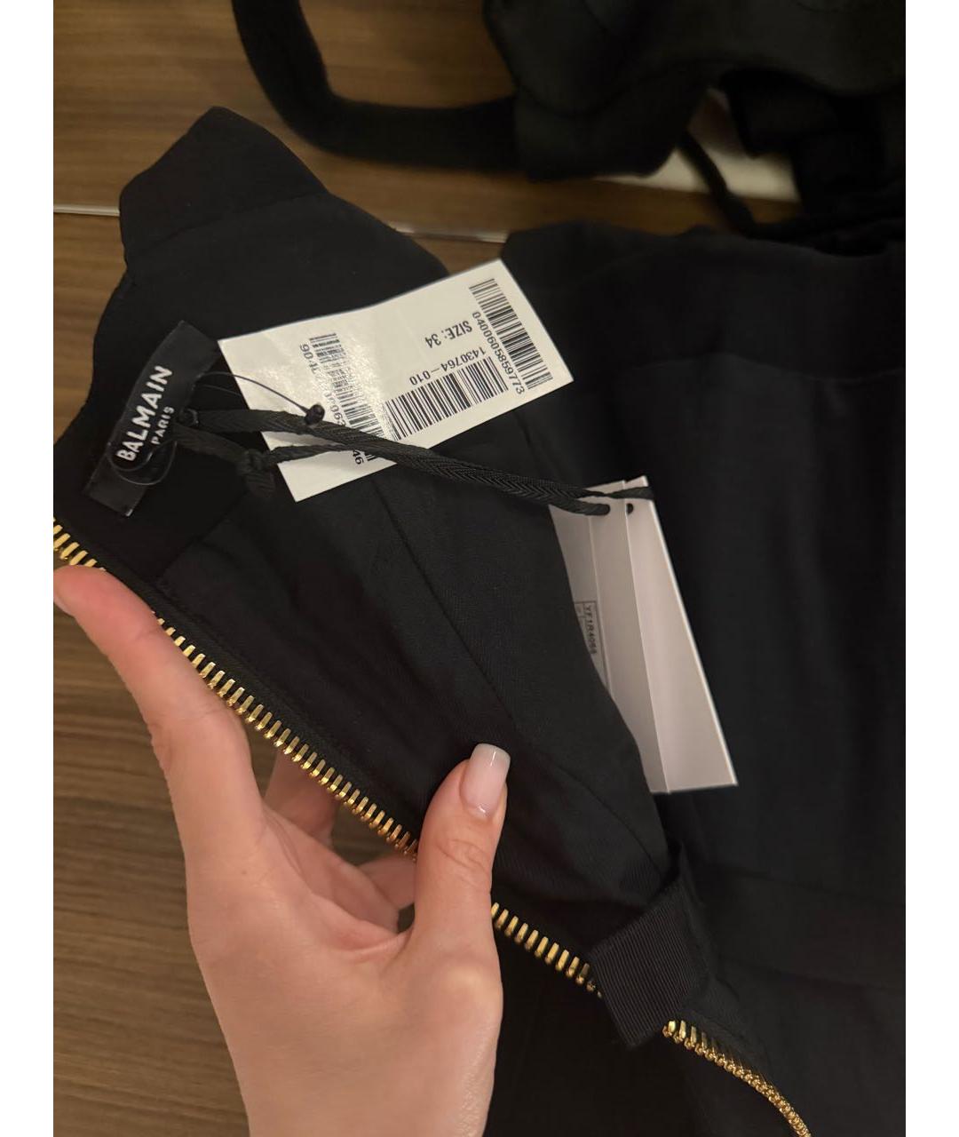 BALMAIN Черное вискозное коктейльное платье, фото 3