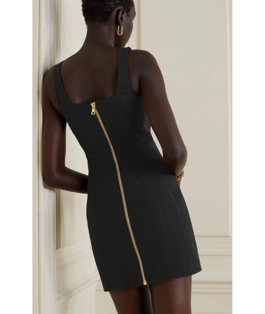 BALMAIN Черное вискозное коктейльное платье, фото 2