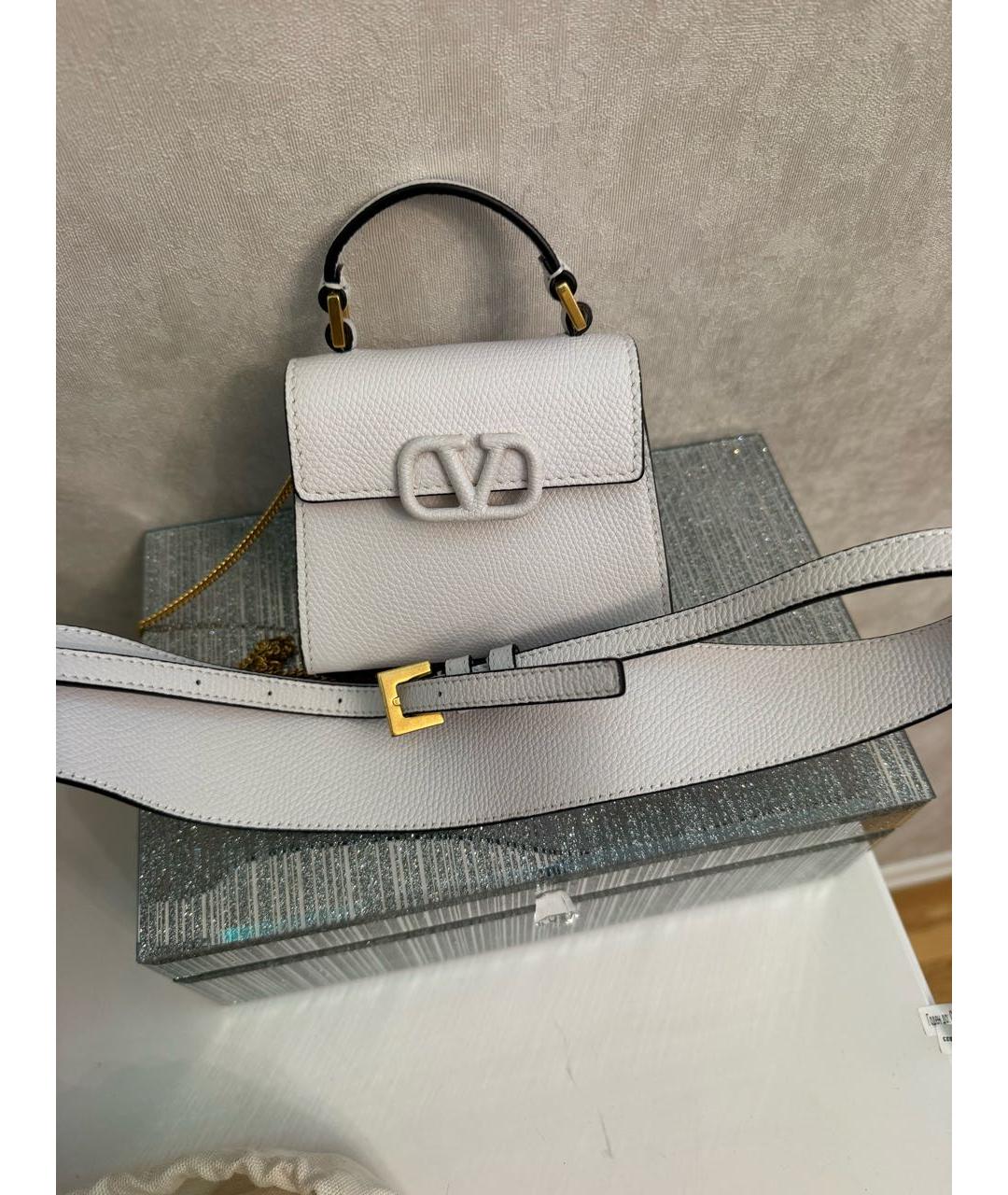 VALENTINO Белая кожаная сумка через плечо, фото 2