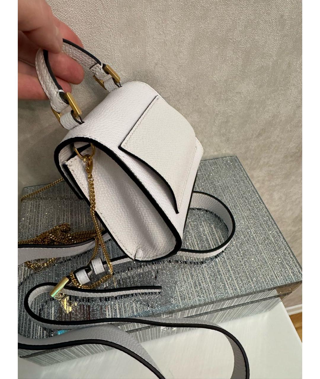 VALENTINO Белая кожаная сумка через плечо, фото 7