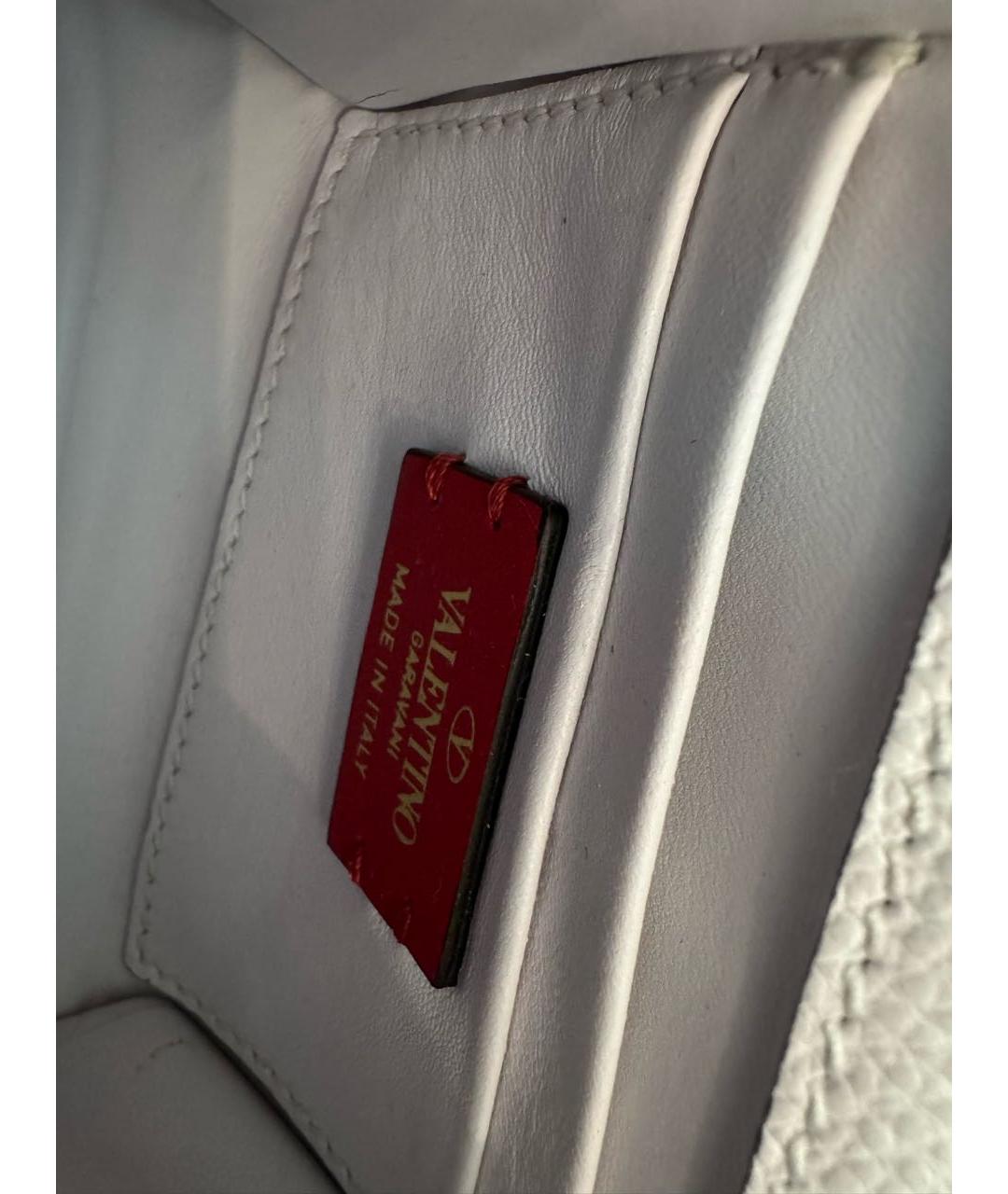 VALENTINO Белая кожаная сумка через плечо, фото 5