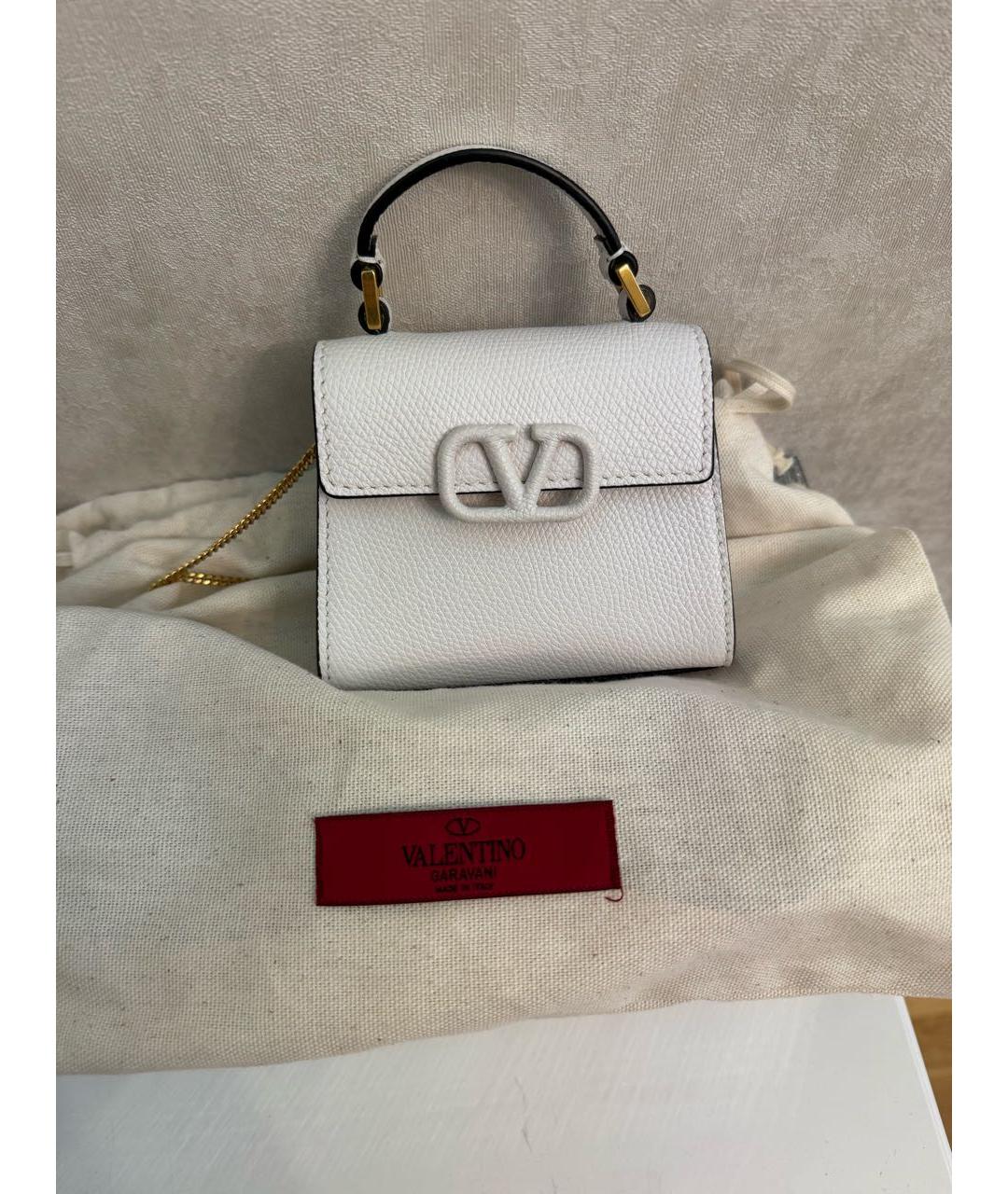 VALENTINO Белая кожаная сумка через плечо, фото 9
