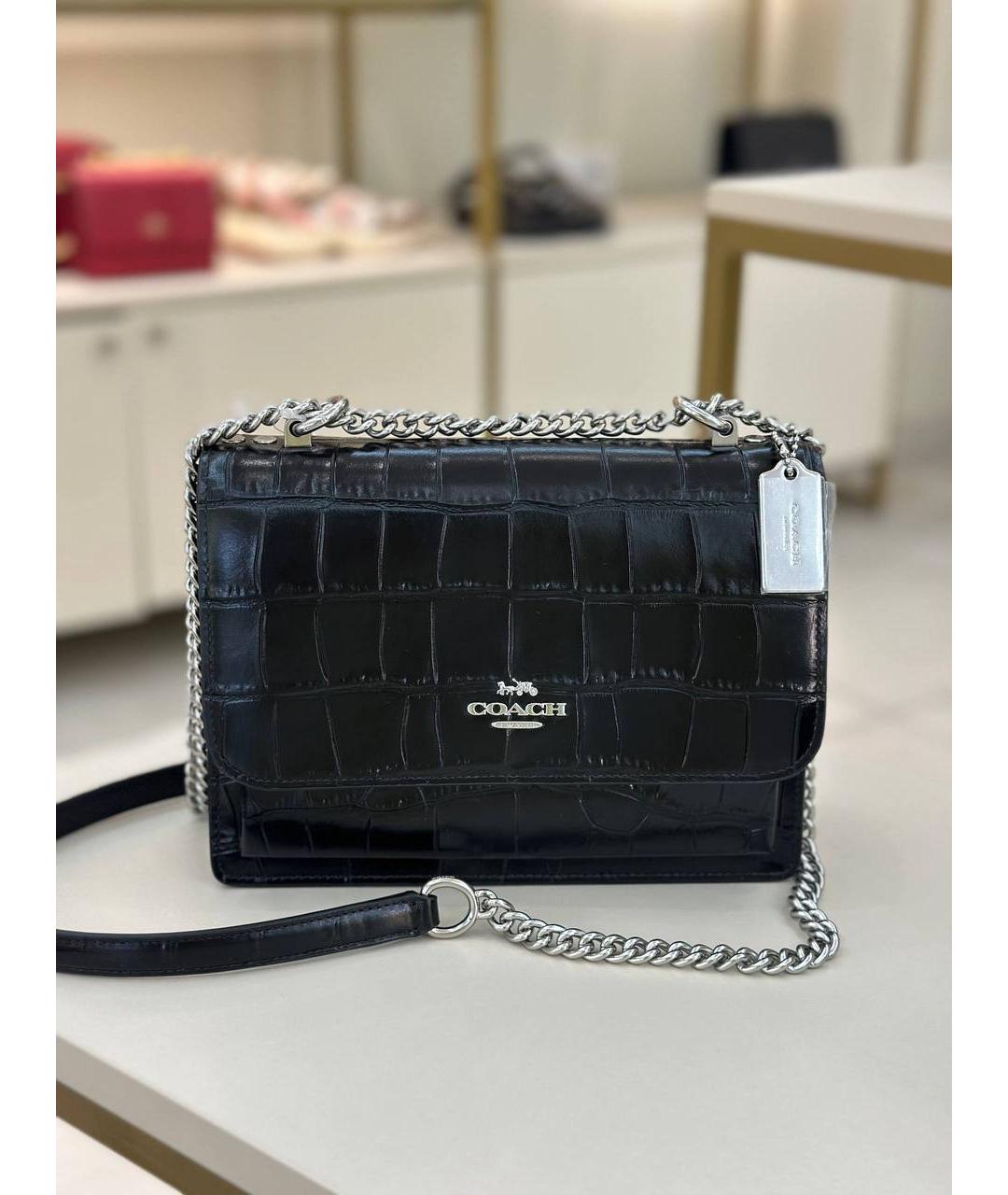 COACH Черная кожаная сумка через плечо, фото 3