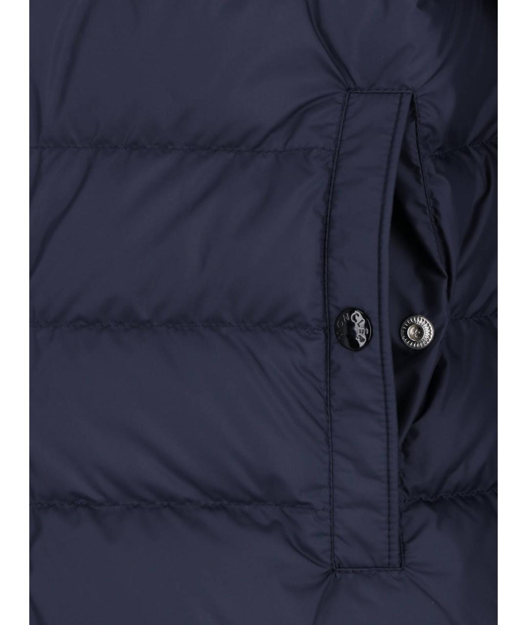 MONCLER Синяя полиэстеровая куртка, фото 5