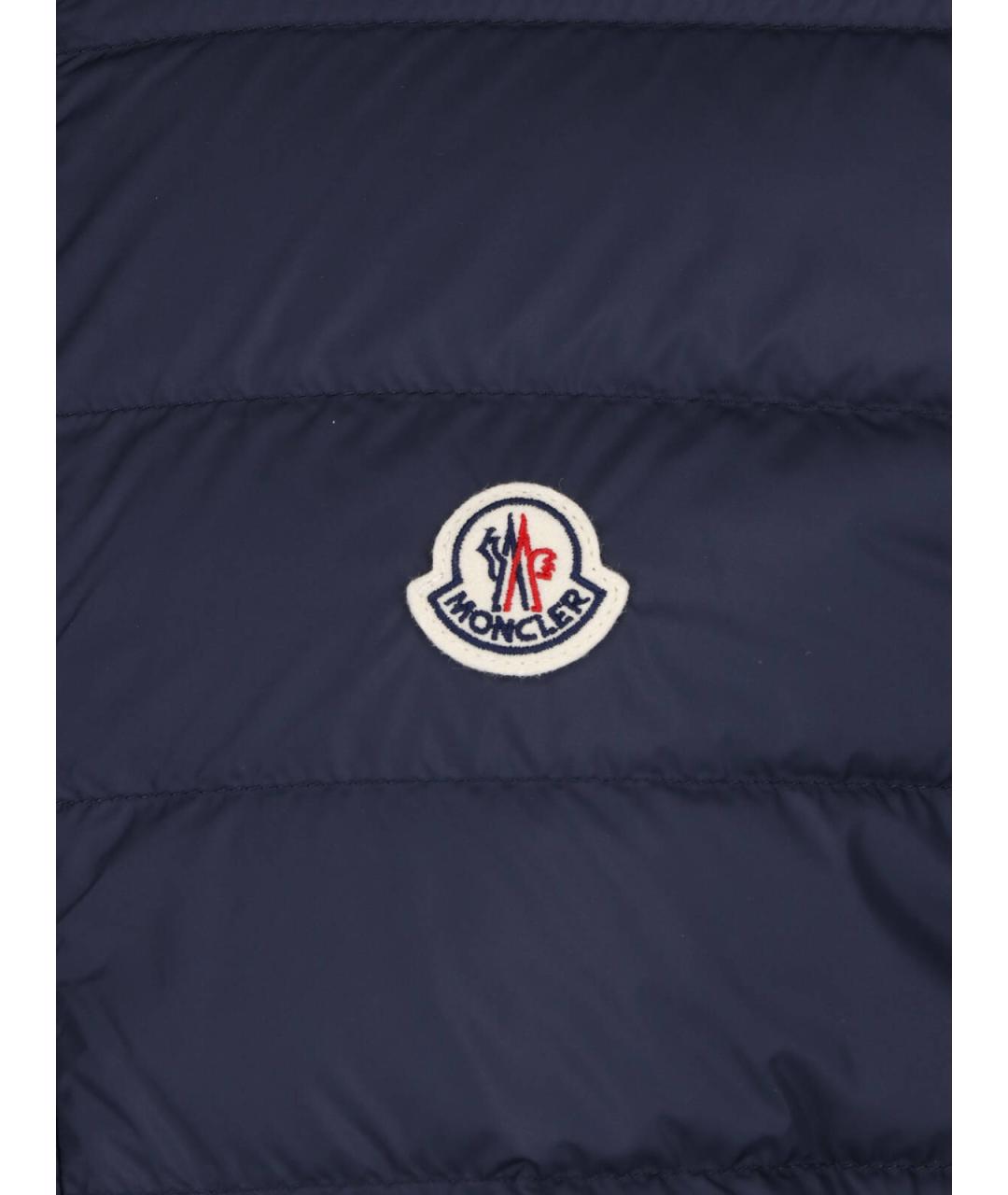 MONCLER Синяя полиэстеровая куртка, фото 4