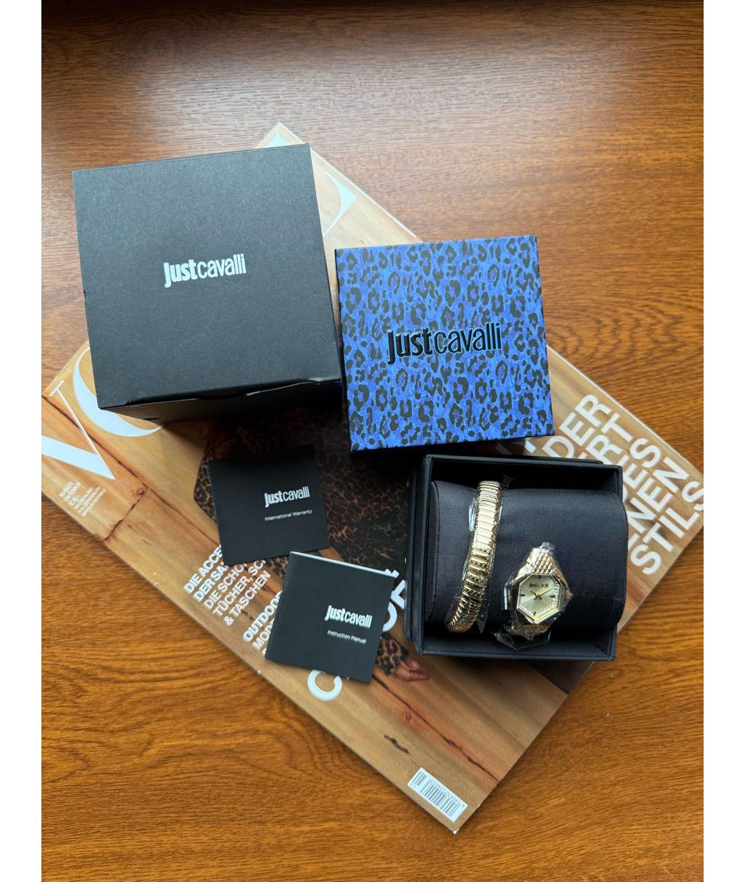 JUST CAVALLI Золотые стальные часы, фото 4