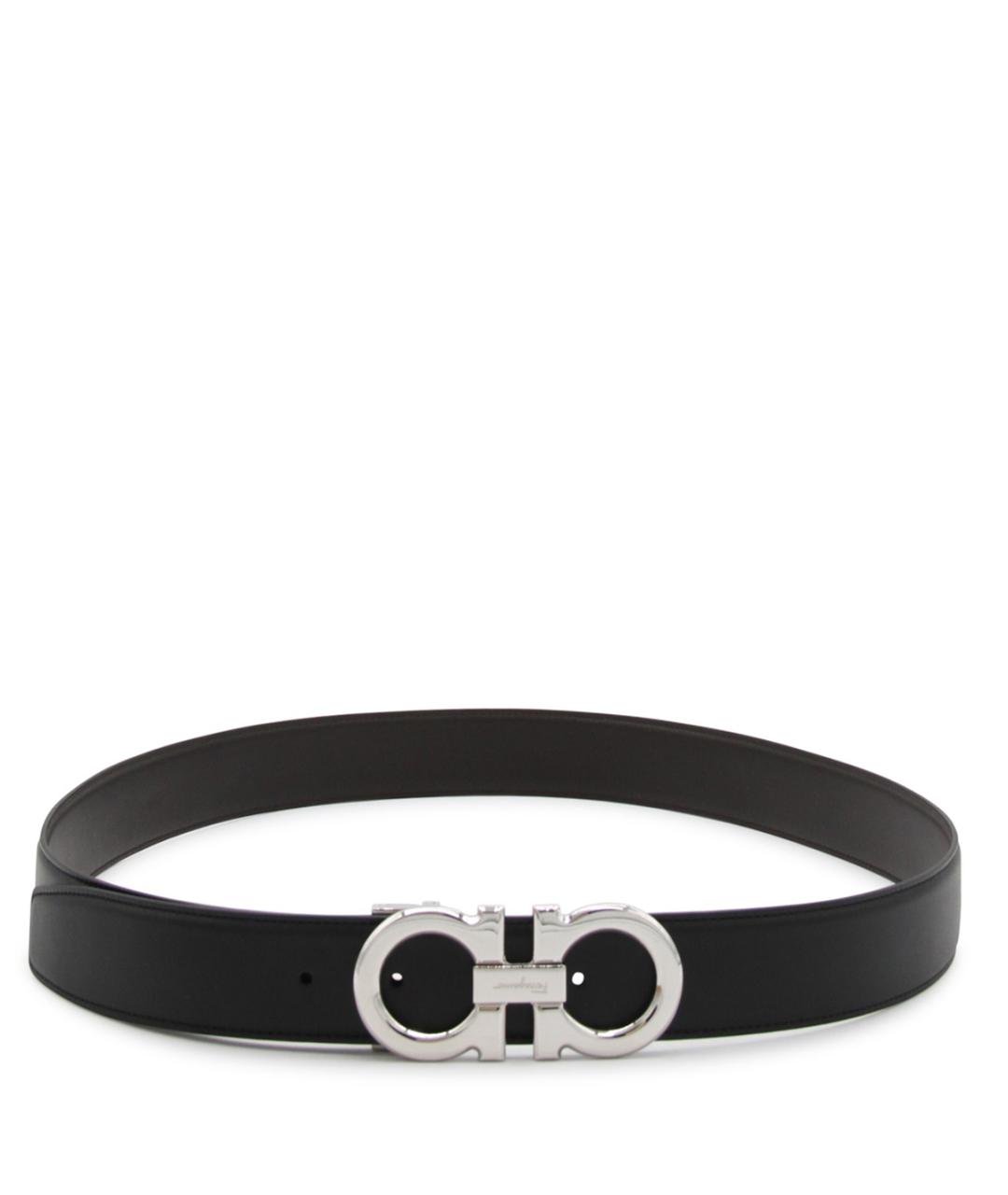 FERRAGAMO Черный кожаный ремень, фото 1