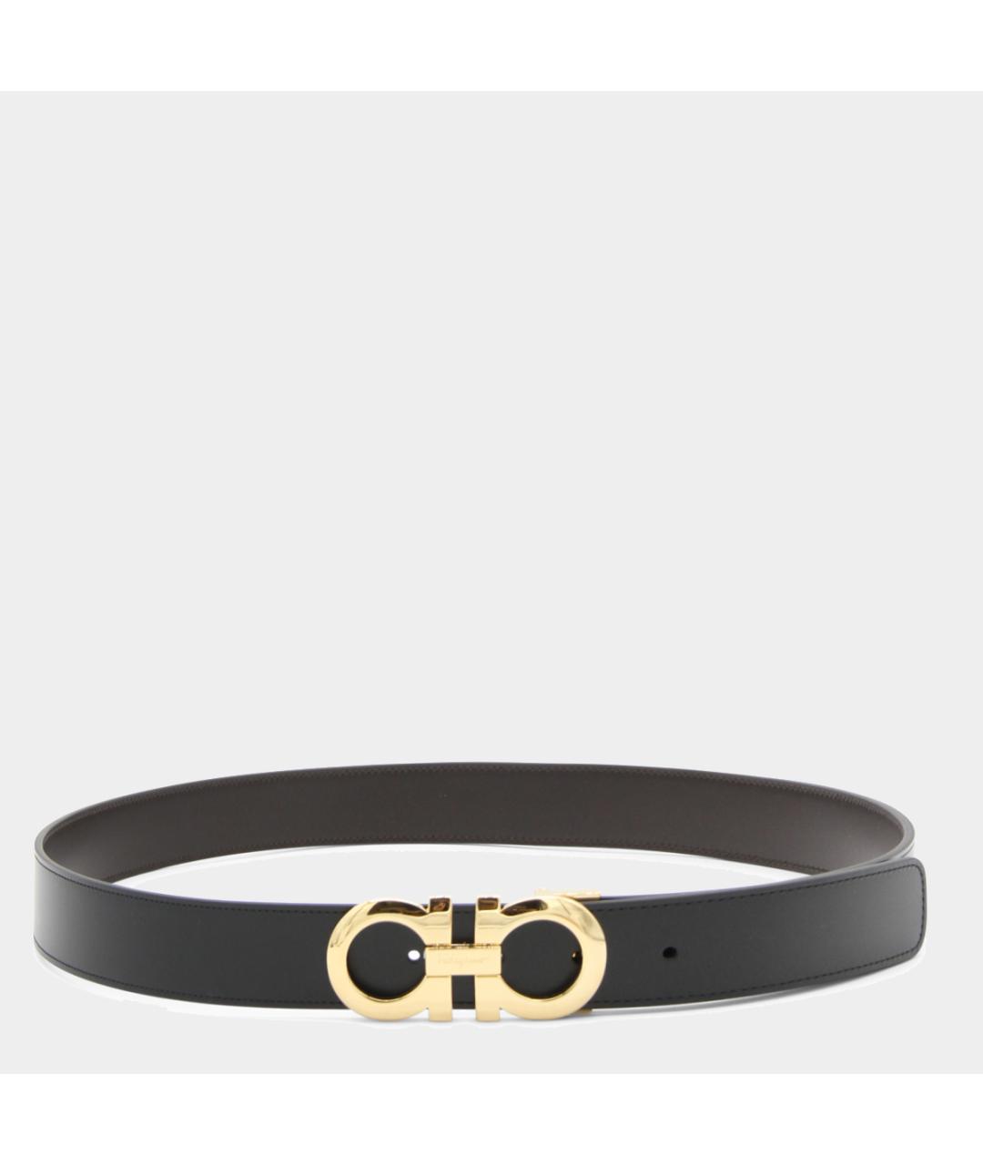 FERRAGAMO Черный кожаный ремень, фото 3