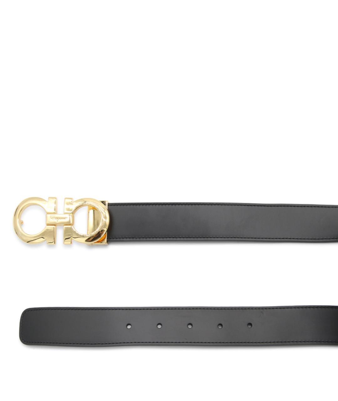 FERRAGAMO Черный кожаный ремень, фото 2