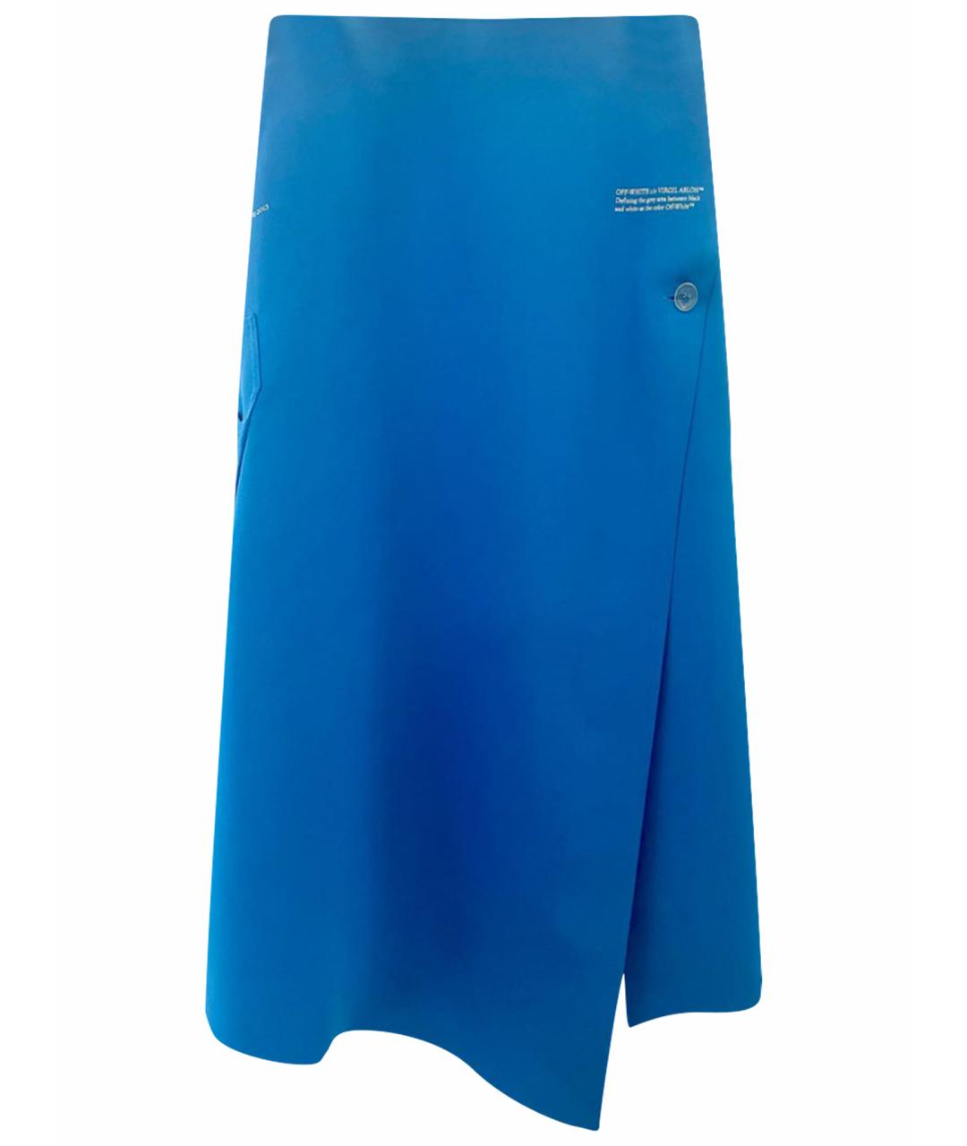 OFF-WHITE Синяя полиэстеровая юбка миди, фото 1