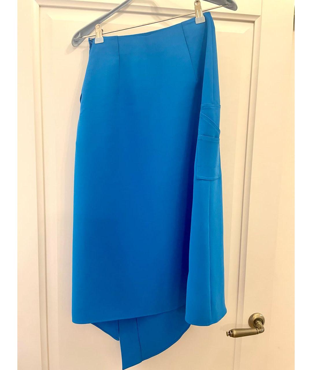 OFF-WHITE Синяя полиэстеровая юбка миди, фото 2