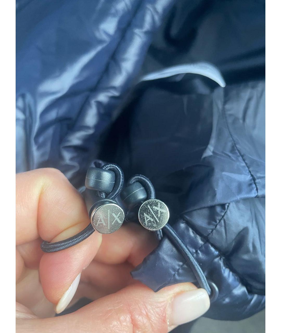 ARMANI EXCHANGE Темно-синий полиамидовый пуховик, фото 6