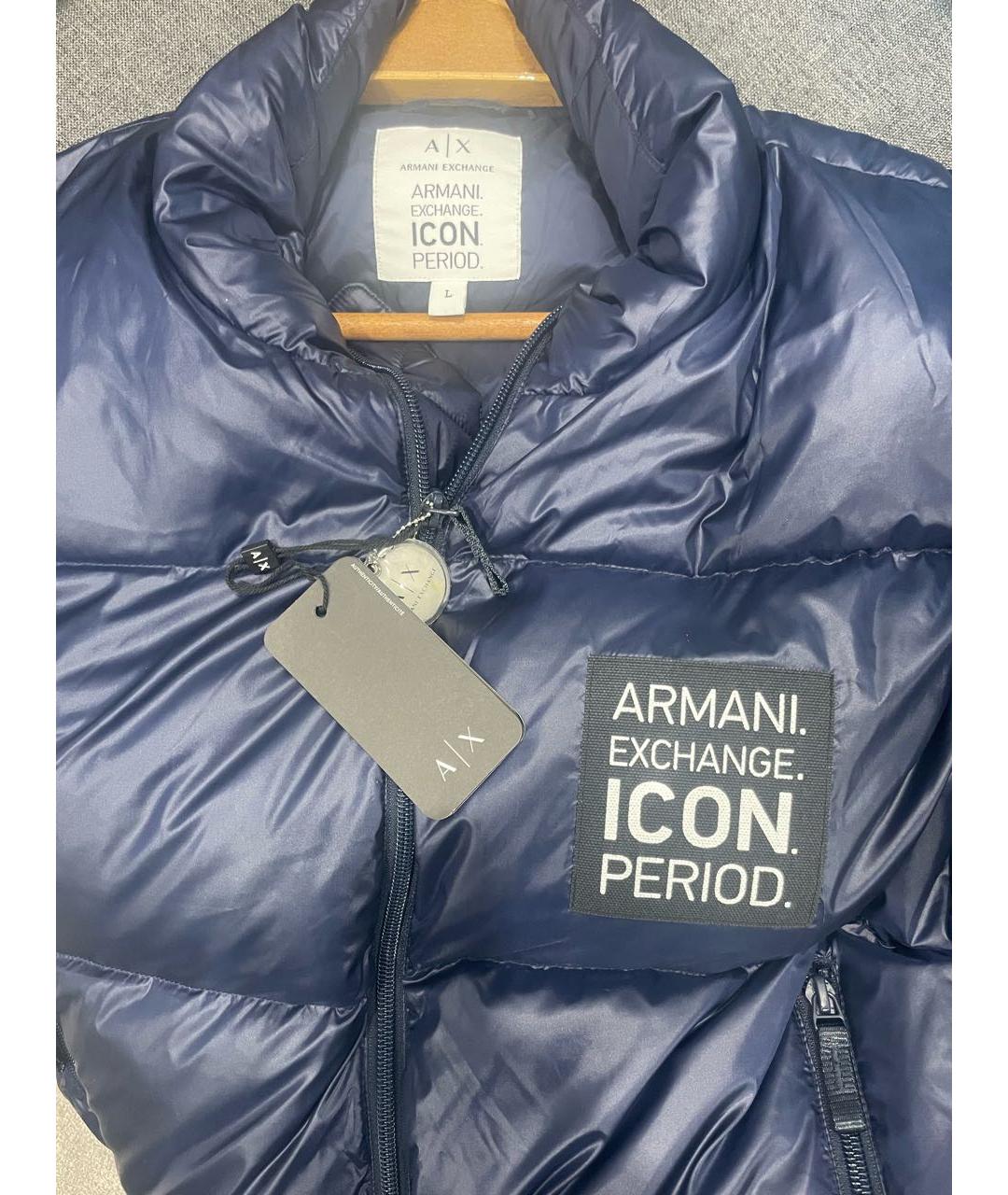 ARMANI EXCHANGE Темно-синий полиамидовый пуховик, фото 3