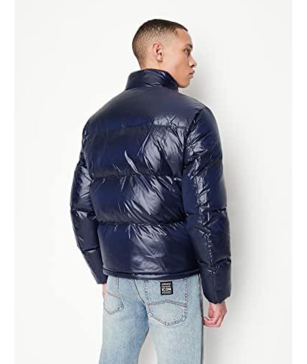 ARMANI EXCHANGE Темно-синий полиамидовый пуховик, фото 4