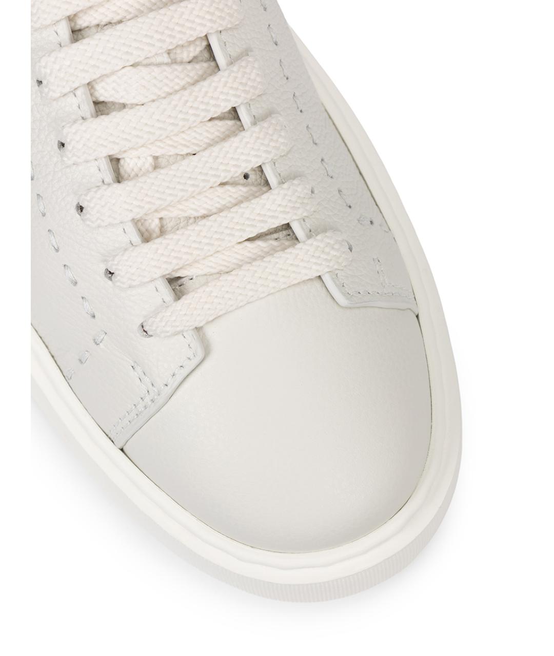 SANTONI Белые кожаные кеды, фото 5