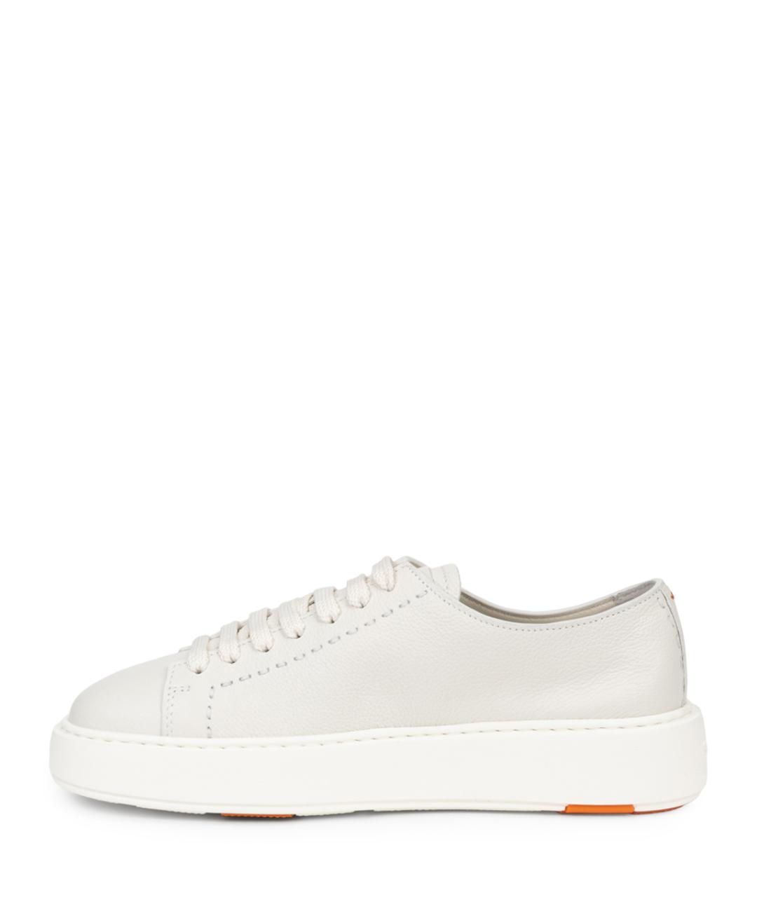 SANTONI Белые кожаные кеды, фото 3