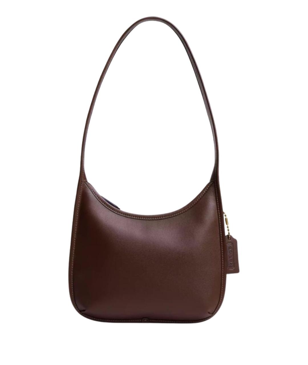 COACH Коричневая кожаная сумка через плечо, фото 1