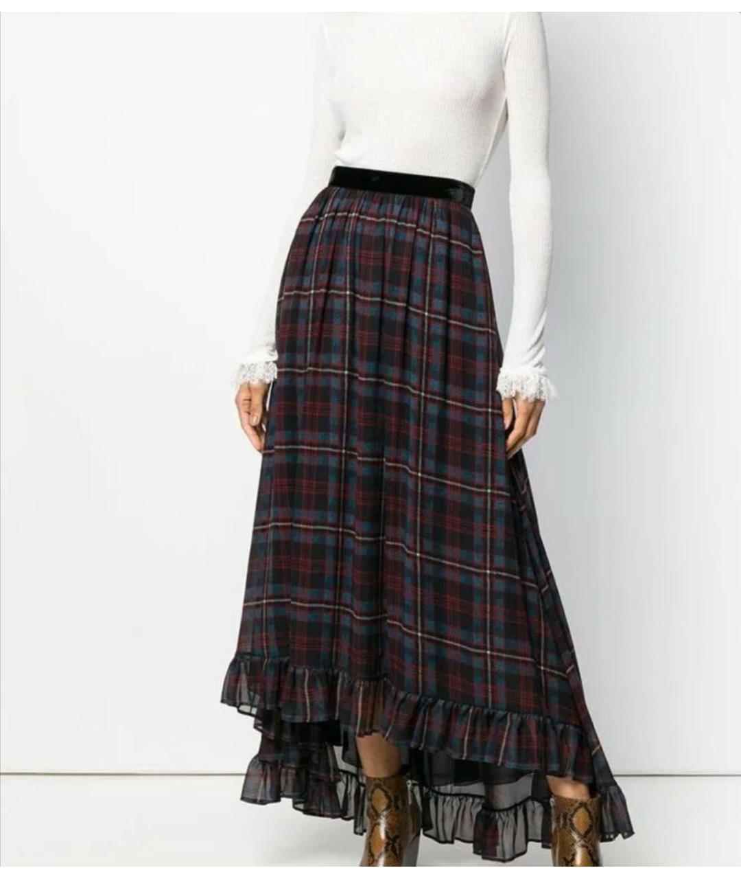 PHILOSOPHY DI LORENZO SERAFINI Темно-синяя вискозная юбка макси, фото 2