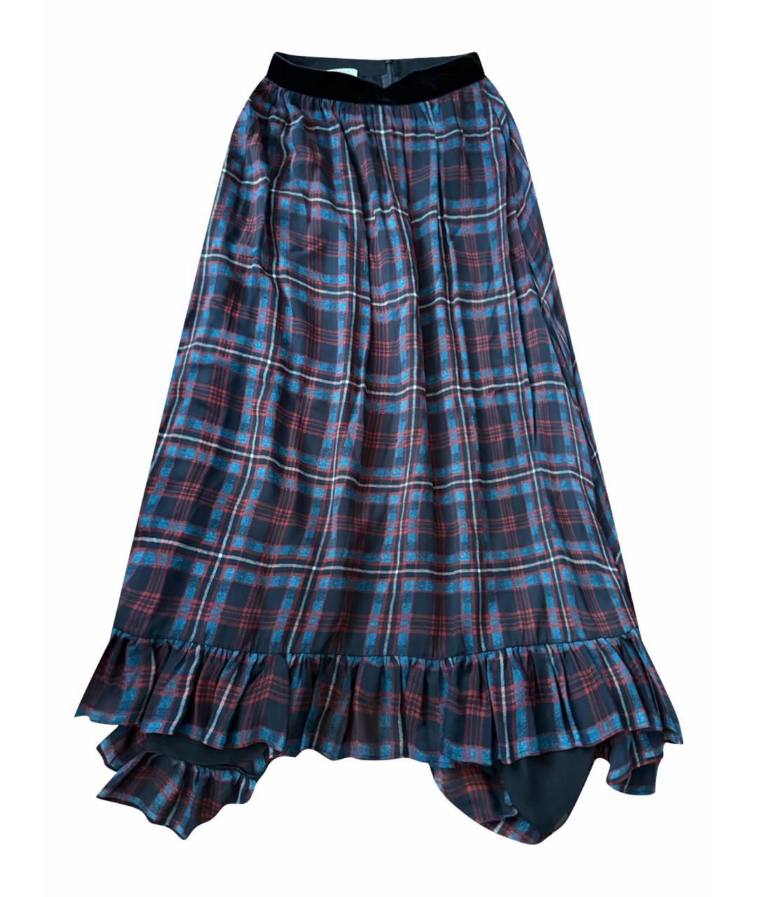 PHILOSOPHY DI LORENZO SERAFINI Темно-синяя вискозная юбка макси, фото 1