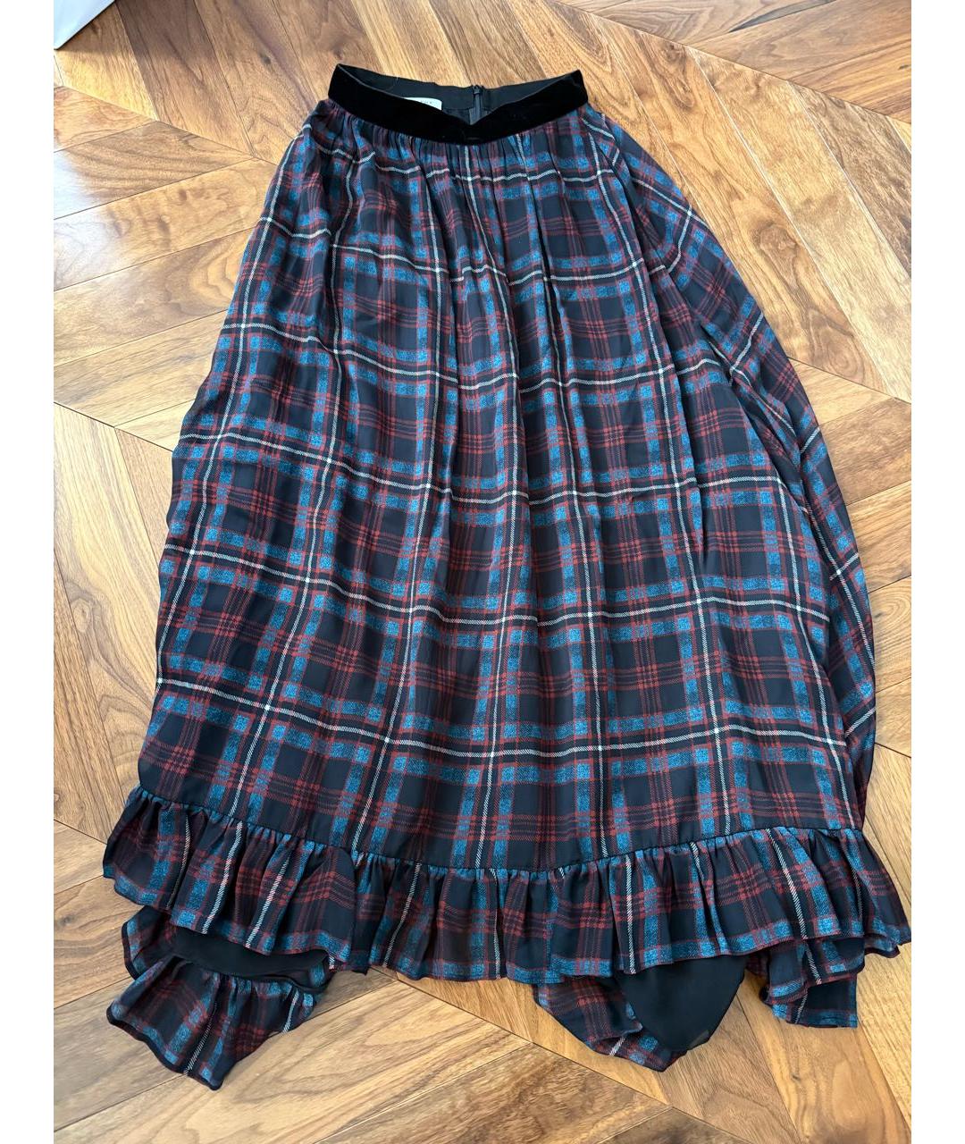 PHILOSOPHY DI LORENZO SERAFINI Темно-синяя вискозная юбка макси, фото 6