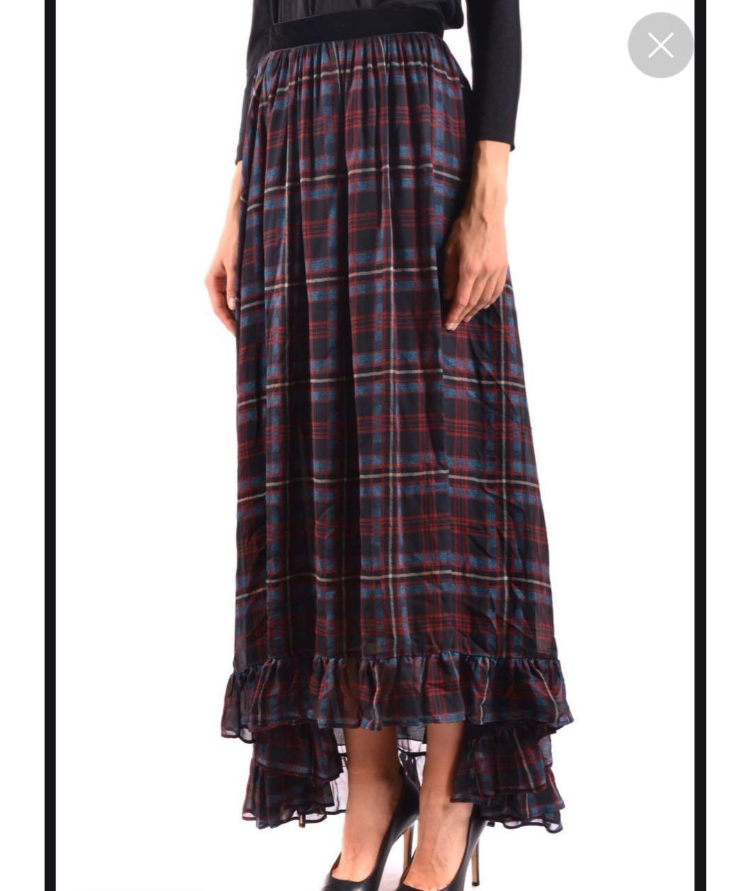 PHILOSOPHY DI LORENZO SERAFINI Темно-синяя вискозная юбка макси, фото 3