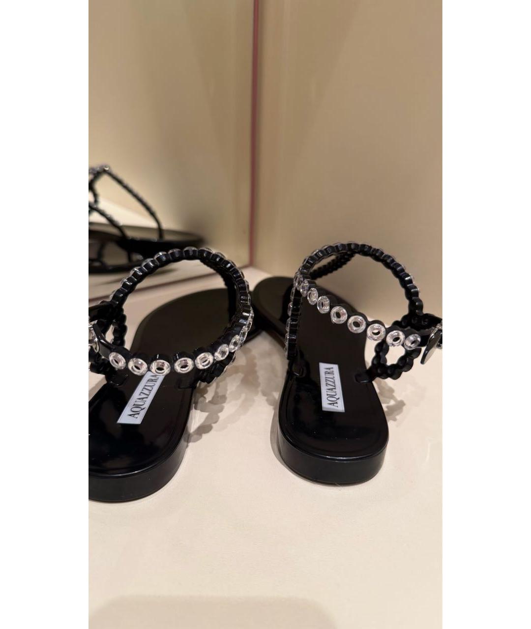 AQUAZZURA Черные резиновые сандалии, фото 3