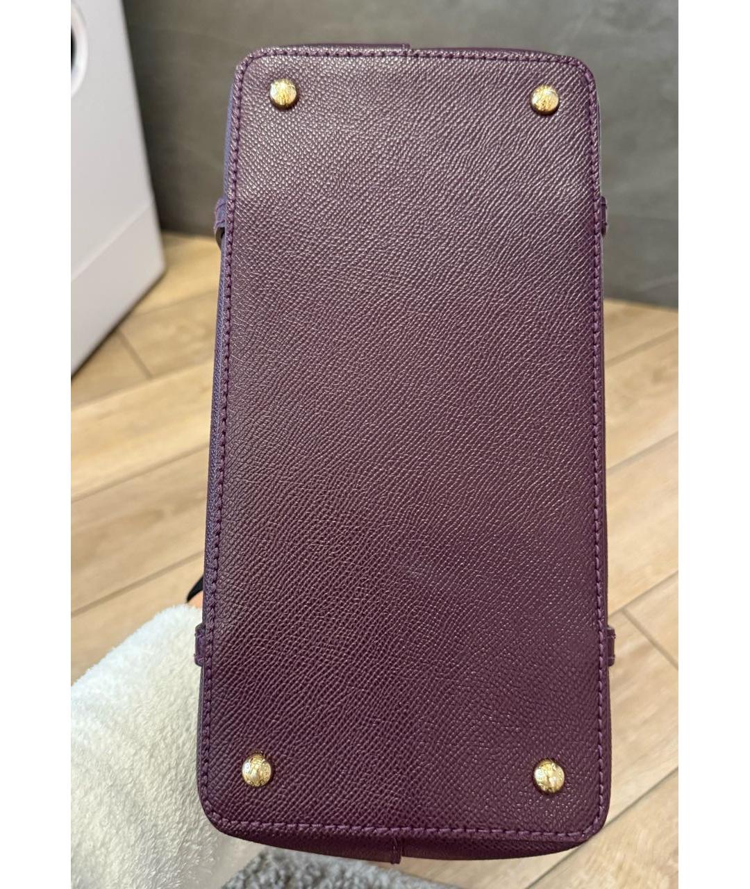 DOLCE&GABBANA Бордовая кожаная сумка тоут, фото 5