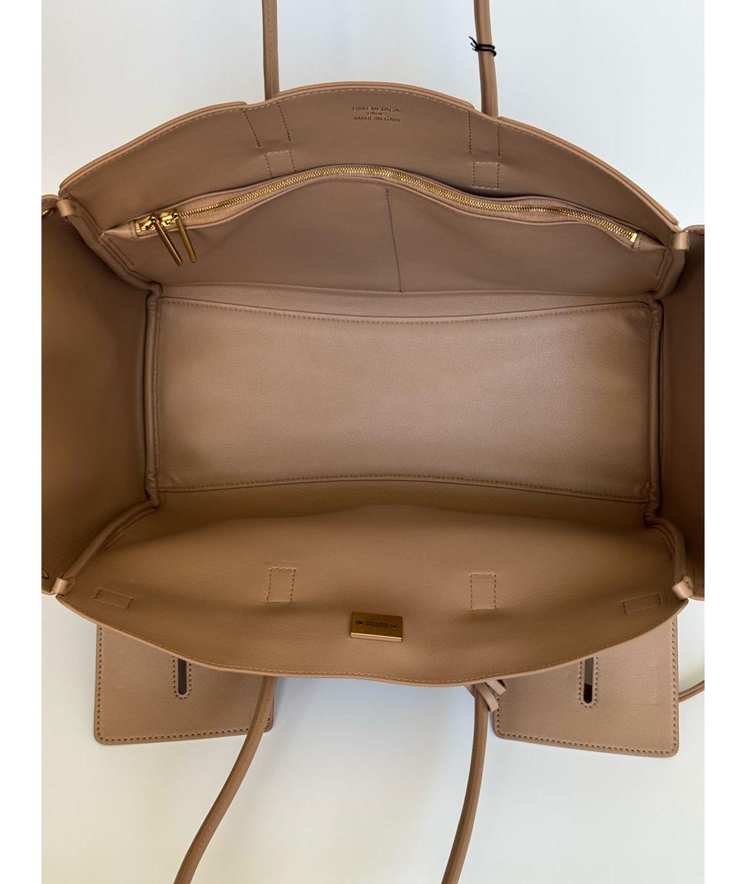 BALENCIAGA Бежевая кожаная сумка тоут, фото 4