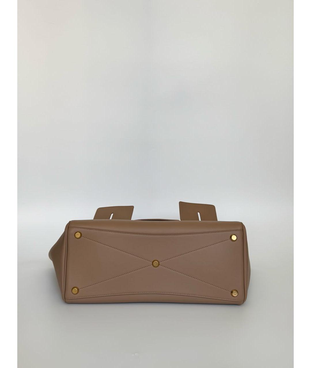 BALENCIAGA Бежевая кожаная сумка тоут, фото 5