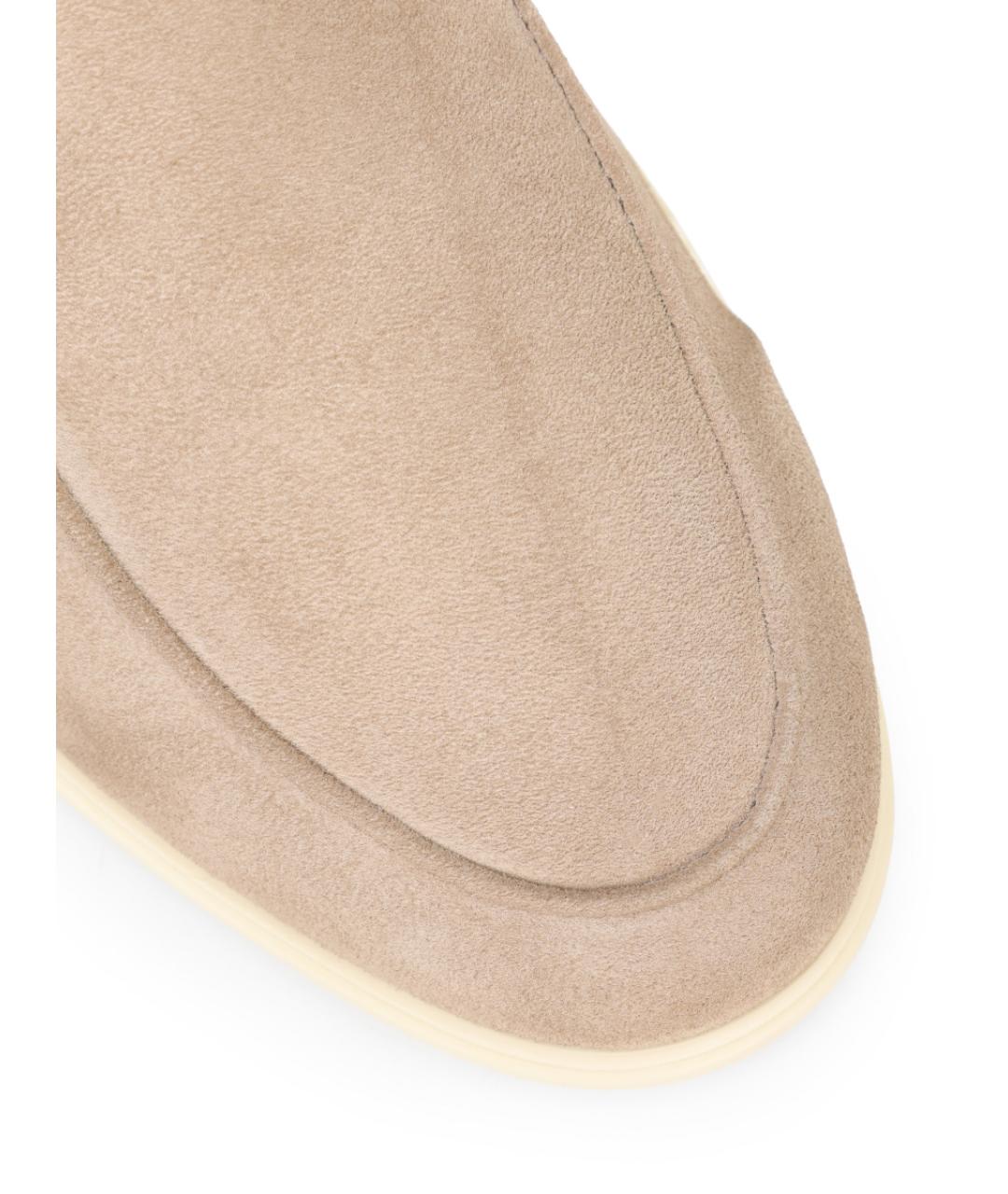 SANTONI Бежевые замшевые лоферы, фото 5