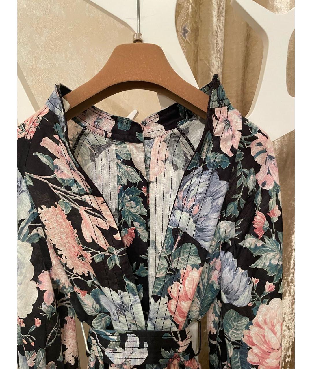 ZIMMERMANN Черное льняное повседневное платье, фото 4