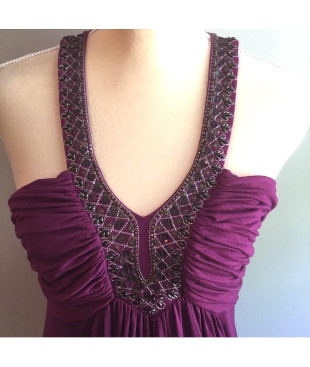 CALVIN KLEIN Фиолетовый вискозный сарафан, фото 9