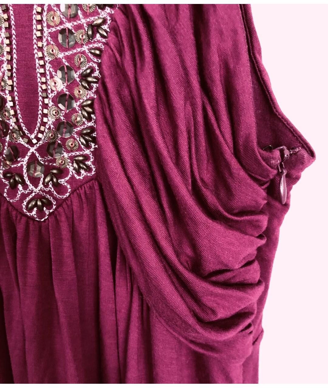 CALVIN KLEIN Фиолетовый вискозный сарафан, фото 6