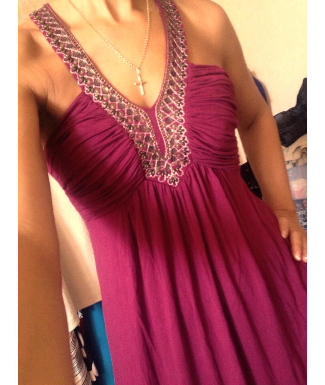 CALVIN KLEIN Фиолетовый вискозный сарафан, фото 2