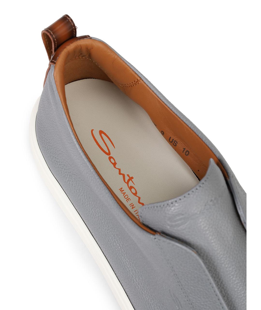 SANTONI Серые низкие кроссовки / кеды, фото 6