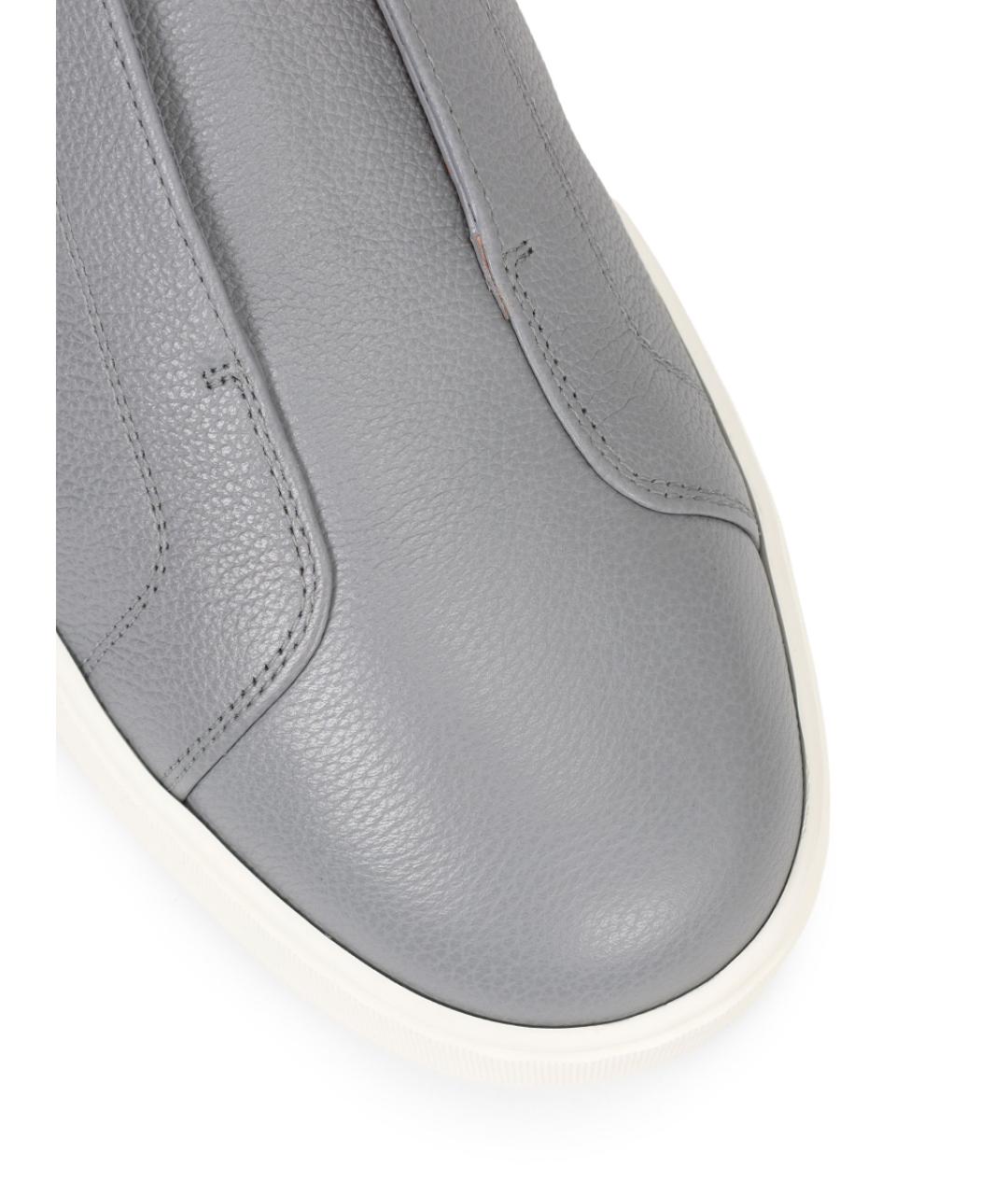 SANTONI Серые низкие кроссовки / кеды, фото 5