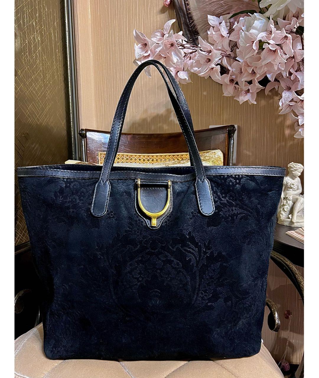 GUCCI Черная замшевая сумка тоут, фото 9