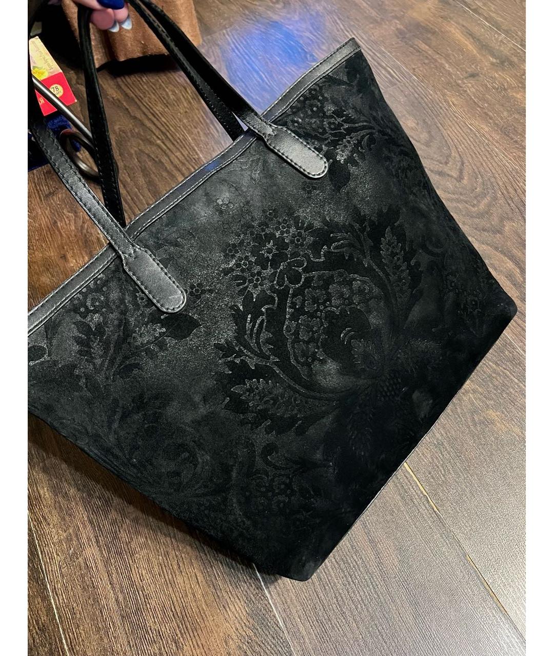 GUCCI Черная замшевая сумка тоут, фото 3