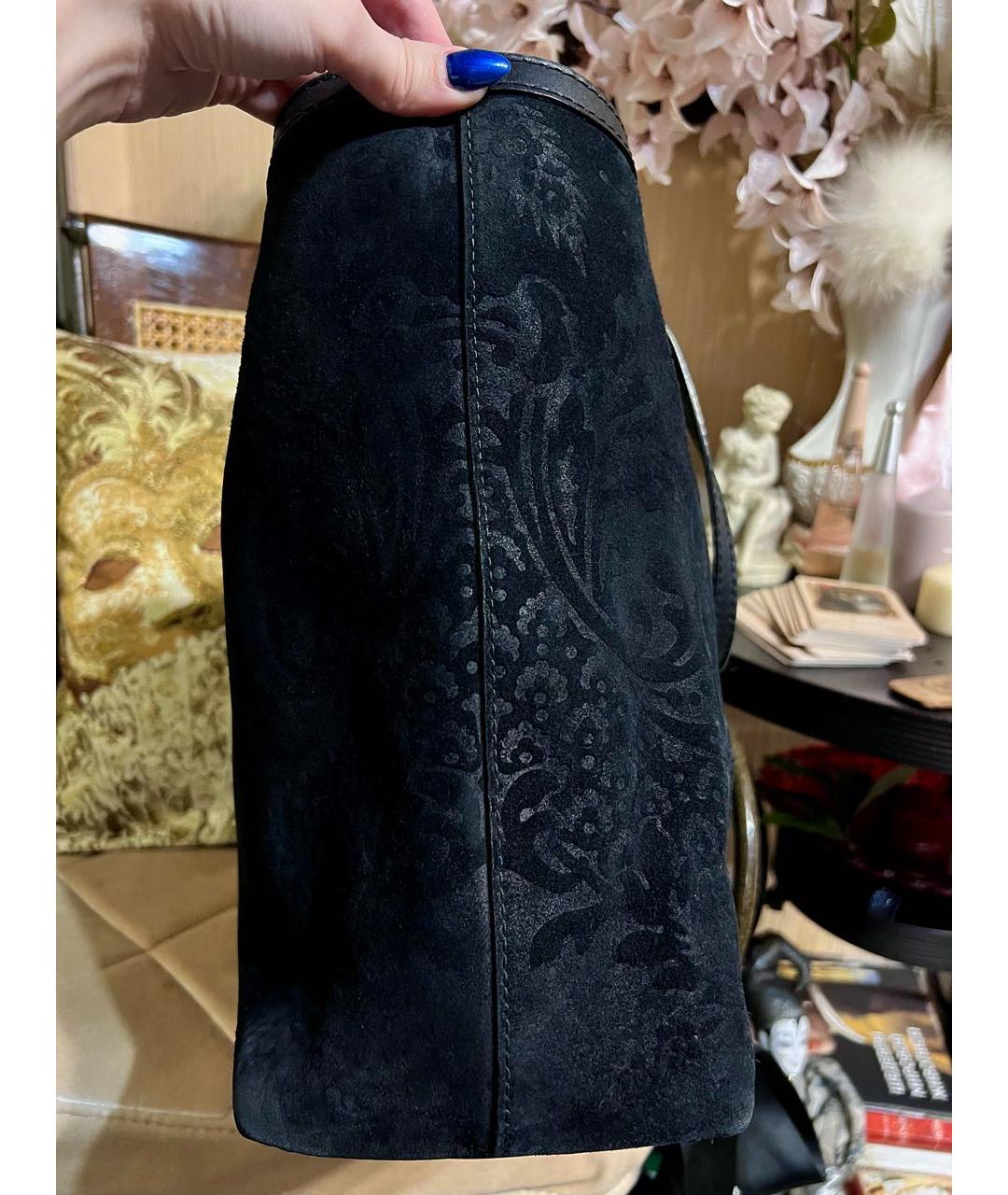 GUCCI Черная замшевая сумка тоут, фото 6