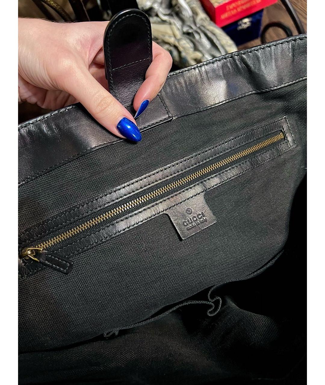 GUCCI Черная замшевая сумка тоут, фото 4