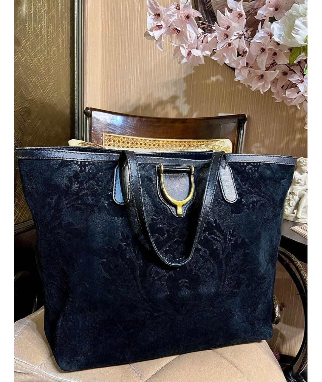 GUCCI Черная замшевая сумка тоут, фото 2