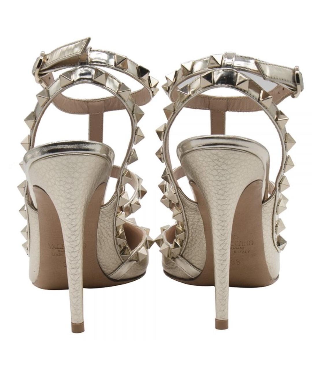 VALENTINO Золотые кожаные туфли, фото 3