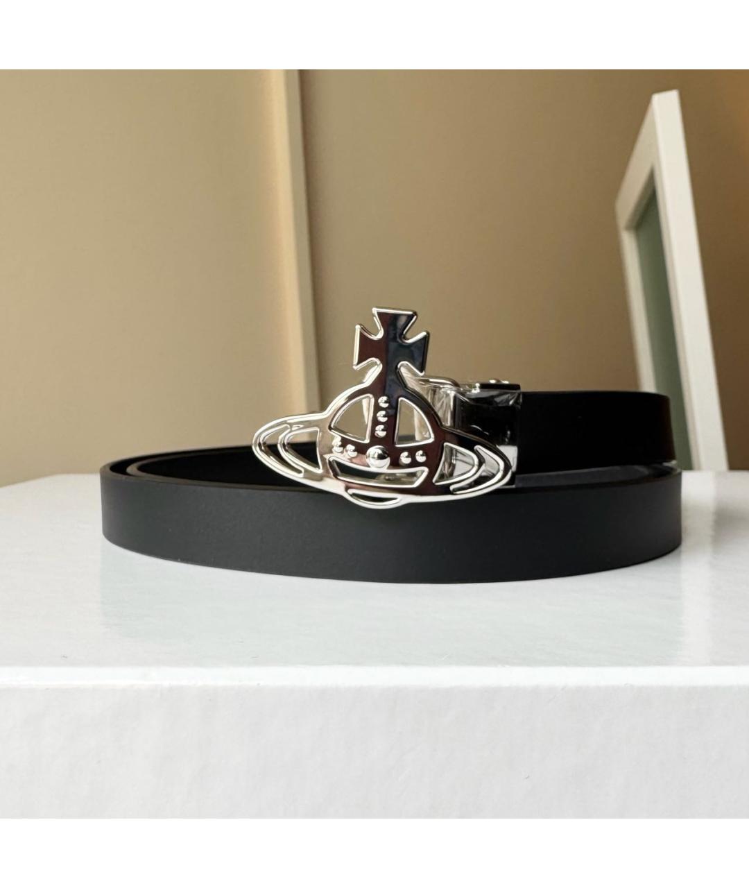 VIVIENNE WESTWOOD Черный кожаный ремень, фото 8