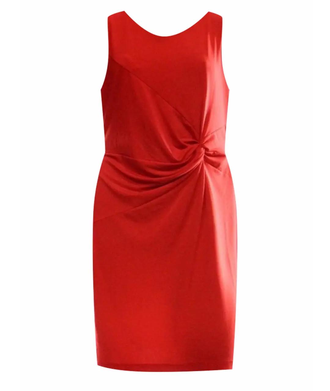 CALVIN KLEIN Красное полиэстеровое повседневное платье, фото 9
