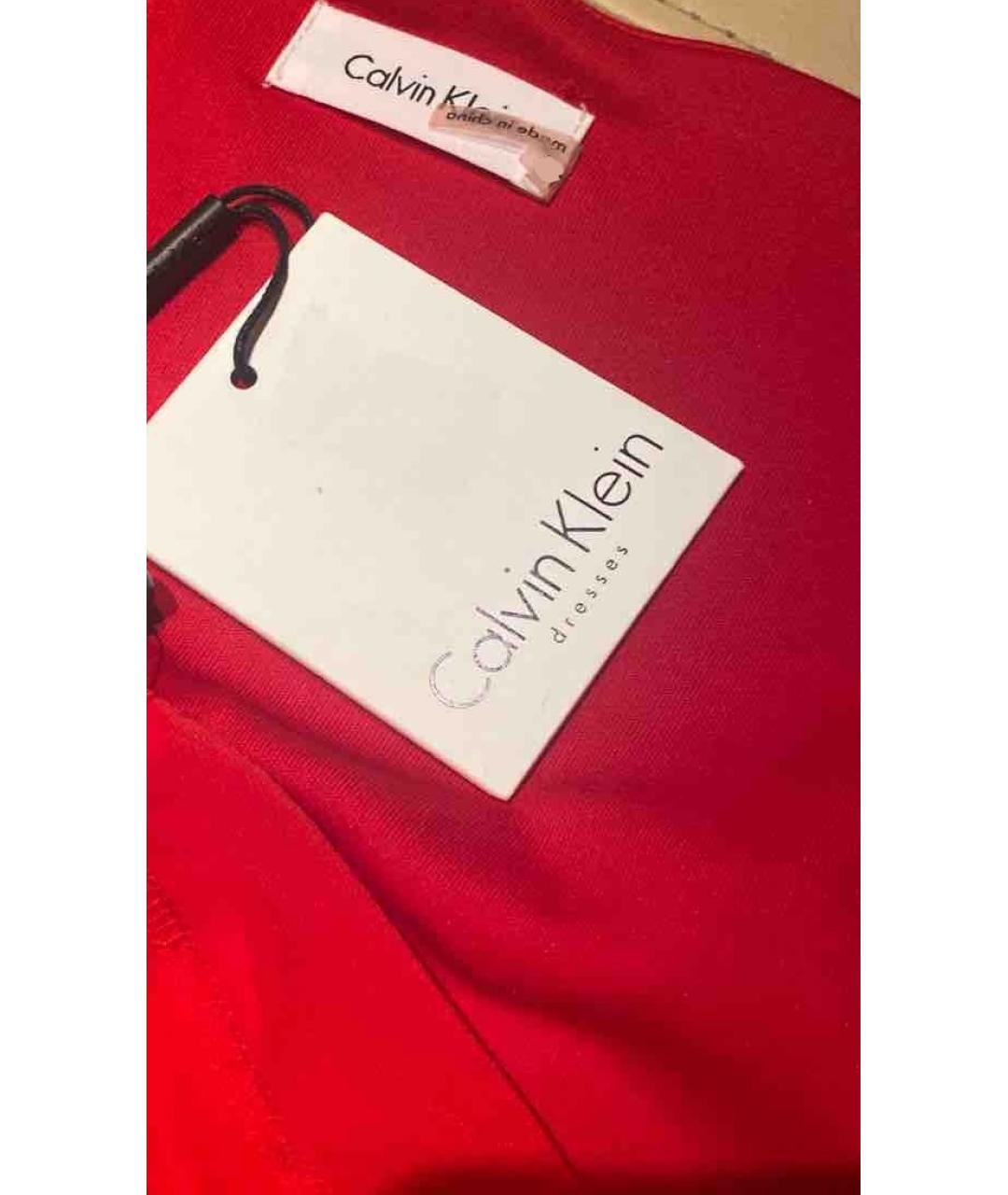 CALVIN KLEIN Красное полиэстеровое повседневное платье, фото 2