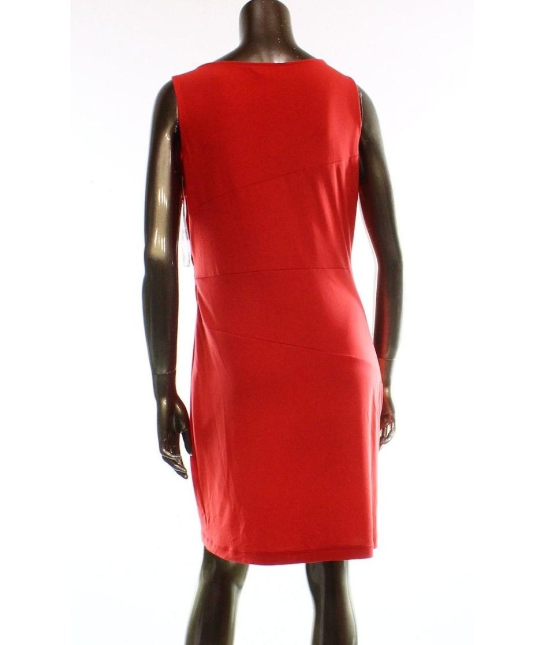 CALVIN KLEIN Красное полиэстеровое повседневное платье, фото 3