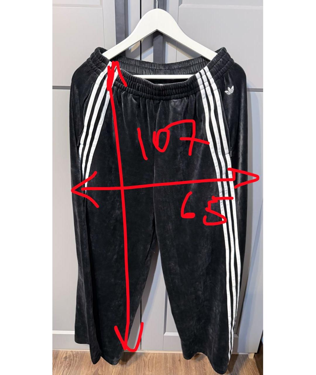 ADIDAS Черные хлопковые спортивные брюки и шорты, фото 4