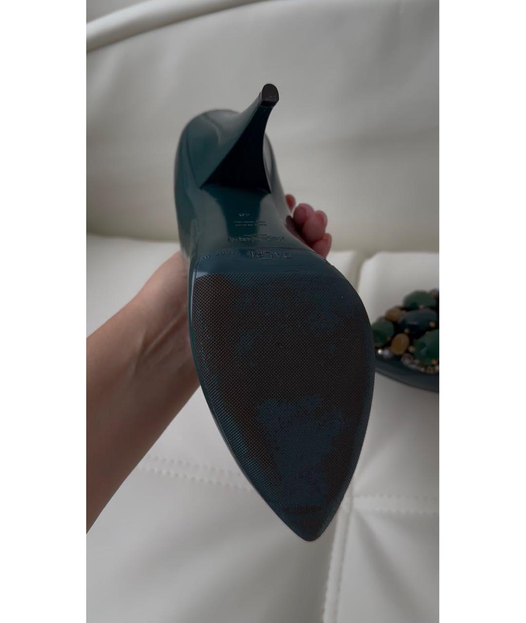 SAINT LAURENT Зеленые туфли из лакированной кожи, фото 6