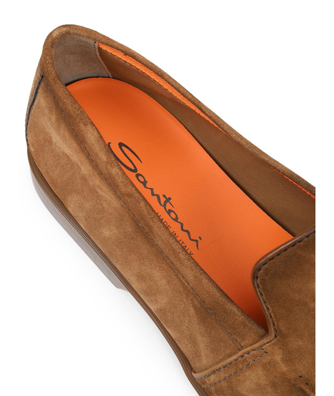 SANTONI Коричневые замшевые лоферы, фото 6