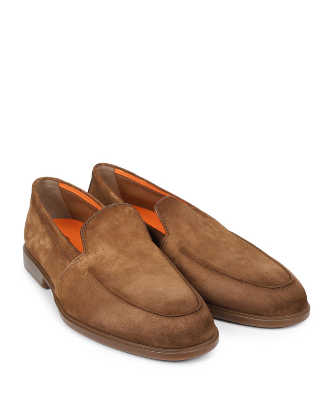 SANTONI Коричневые замшевые лоферы, фото 2